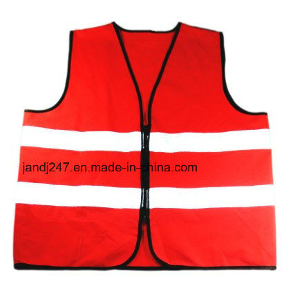 Orange Color Reflective Safety Vest with Reflective Strip