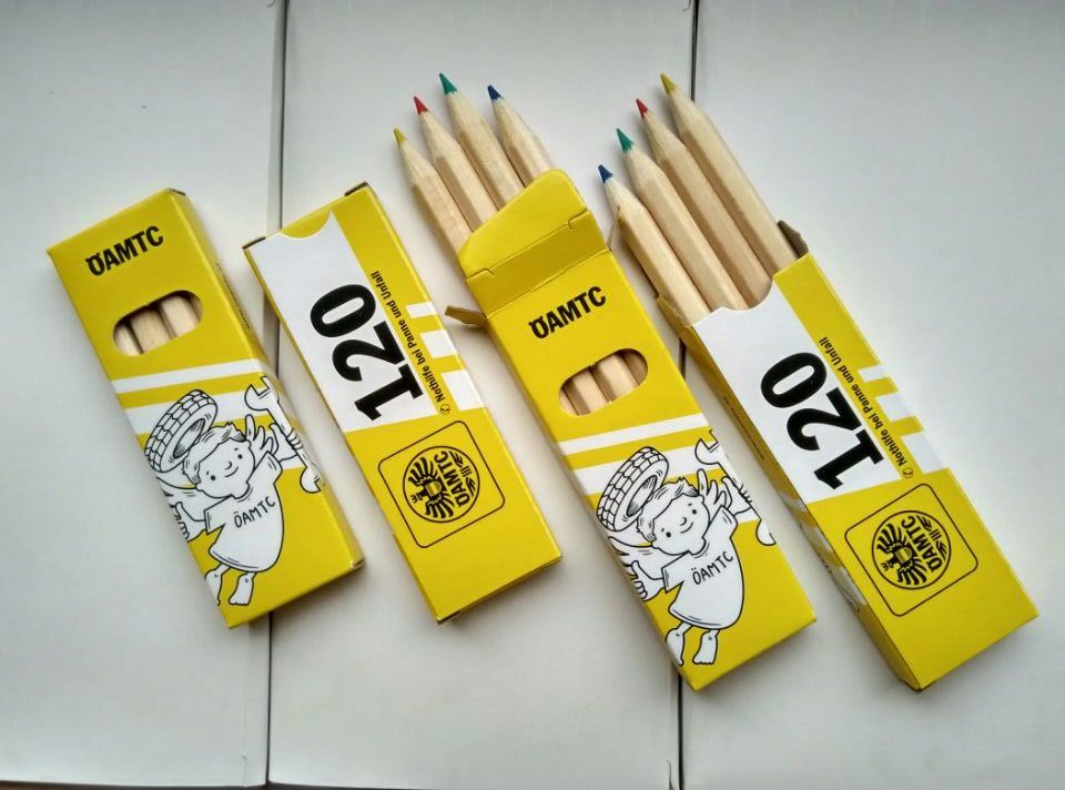 4PC Short Color Pencils for Promotion Packed in 4c Printing Paperbox