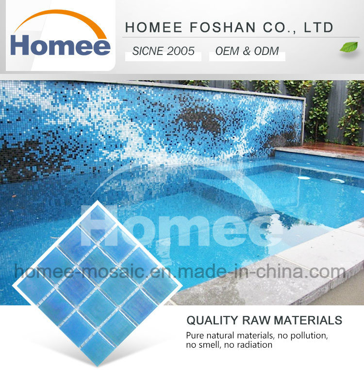 Blue Colors Egypt 4mm Glass Mosaic Swimming Pool Tiles