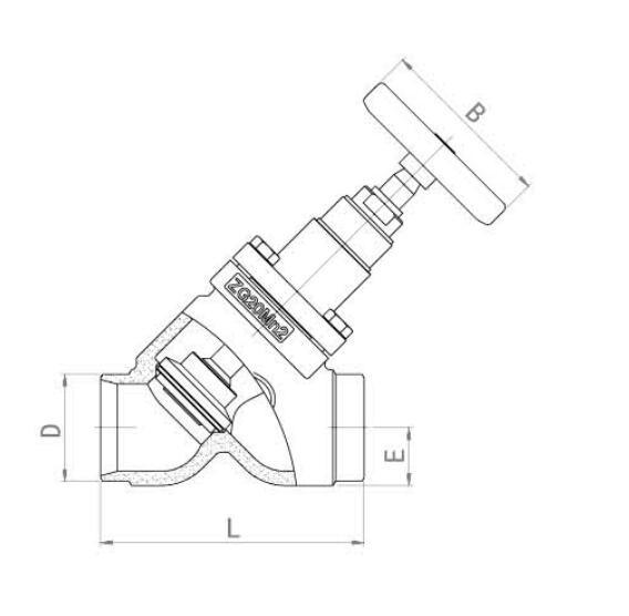 Welding Refrigeration Y-Type Ammonia Stop Check Valve with Handwheel