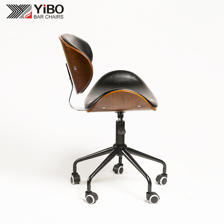 Modern Design Ergonomic PU Cover Wood Back Office Chair