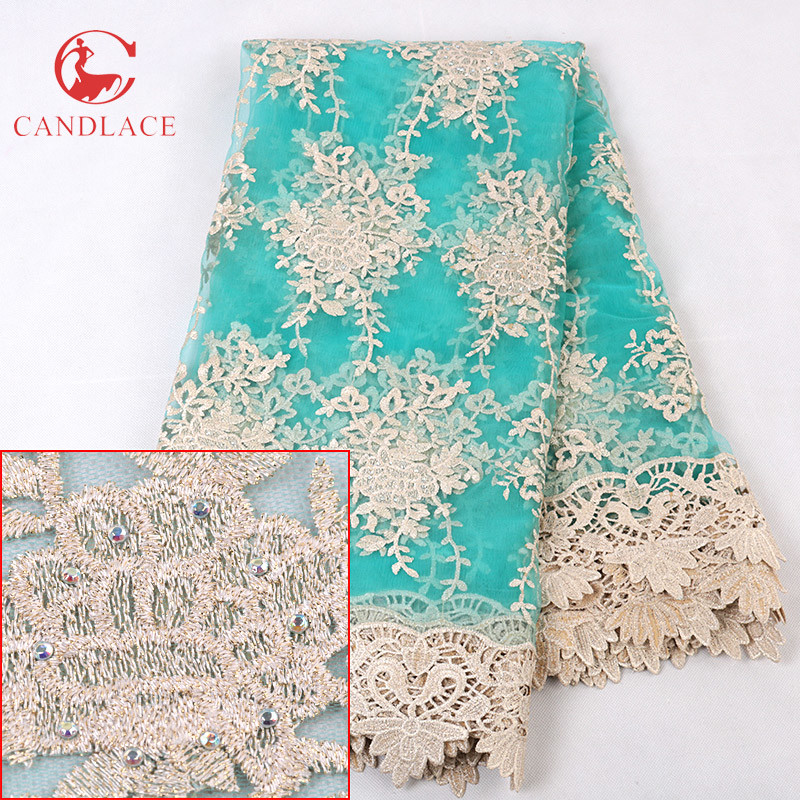High Quality Fashion Design 3D Flower Lace Embroidered Fabric