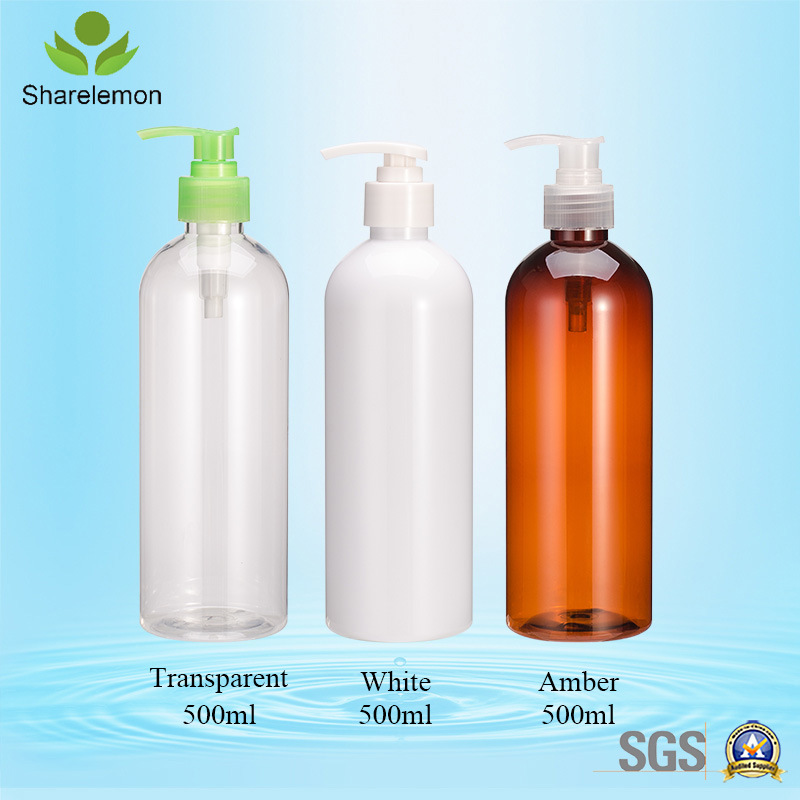 500ml Amber Plastic Lotion Pump Bottles for Body Bath with Pump Dispenser