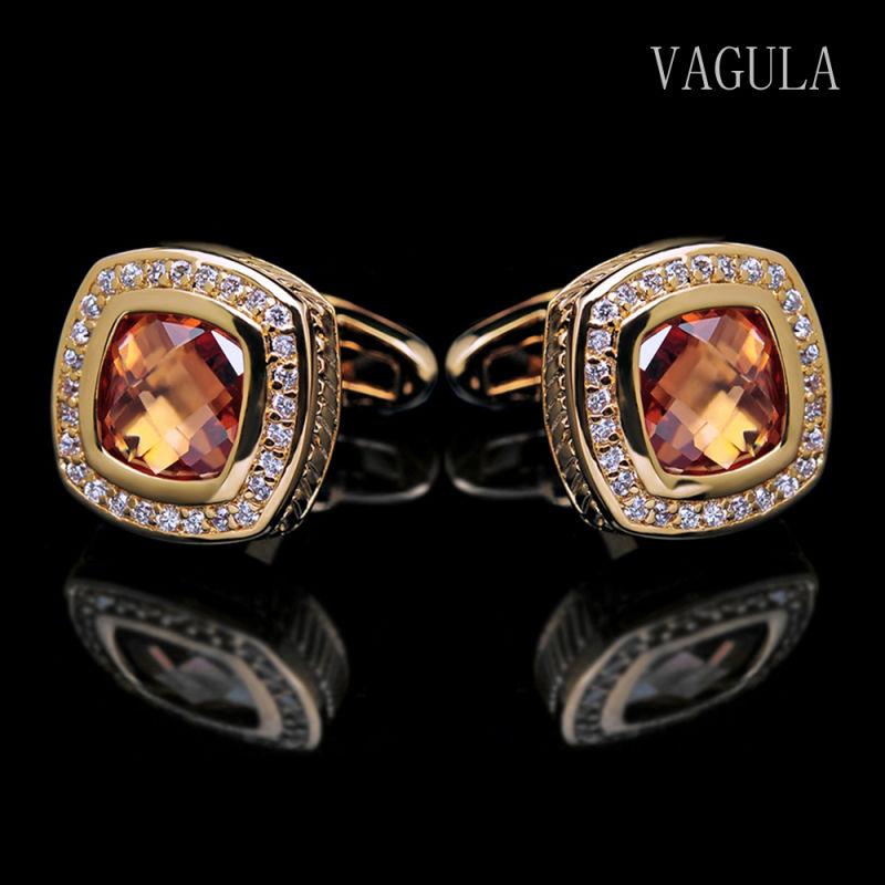 VAGULA New Arrival Men Jewelry Crystal Gemelos Cuff Links 163