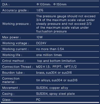 Latest Type Magnetic Electric Contact Pressure Gauge Manometer with Top Quality