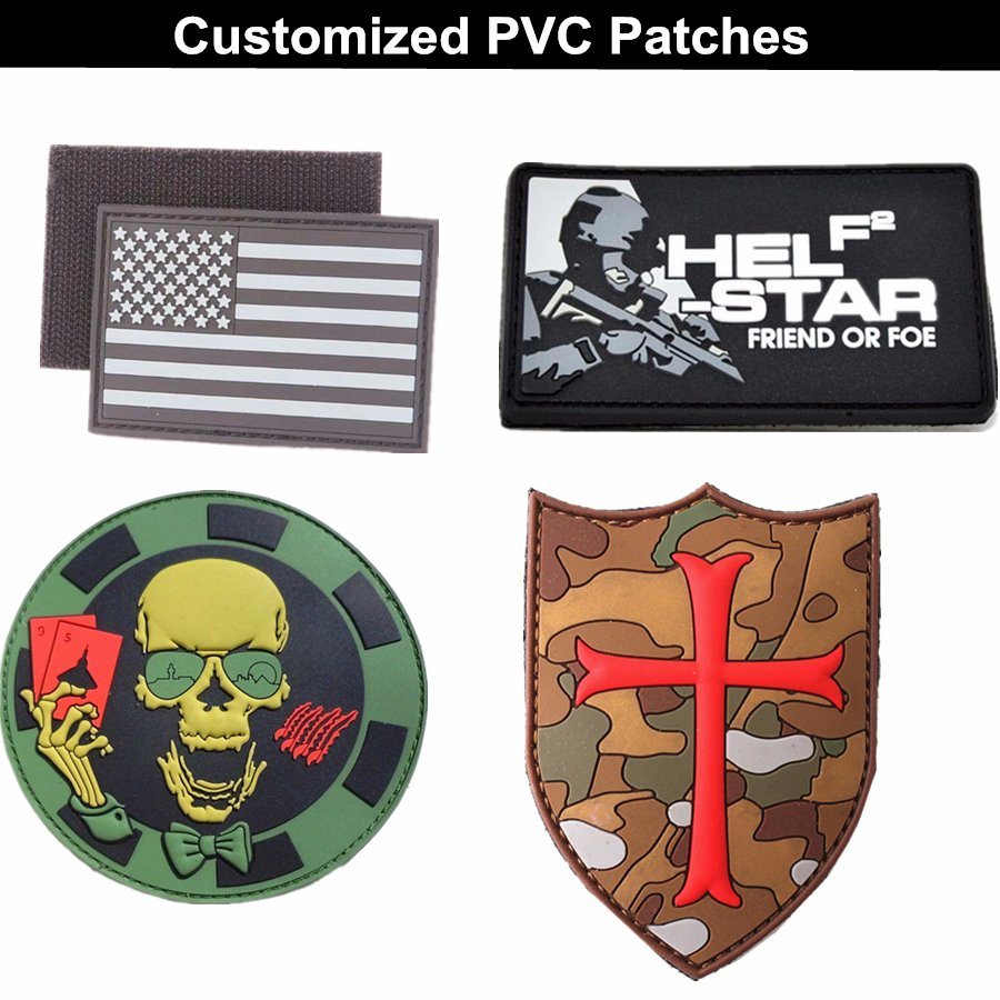 Factory Custom Military Rubber PVC Patches with Velcro