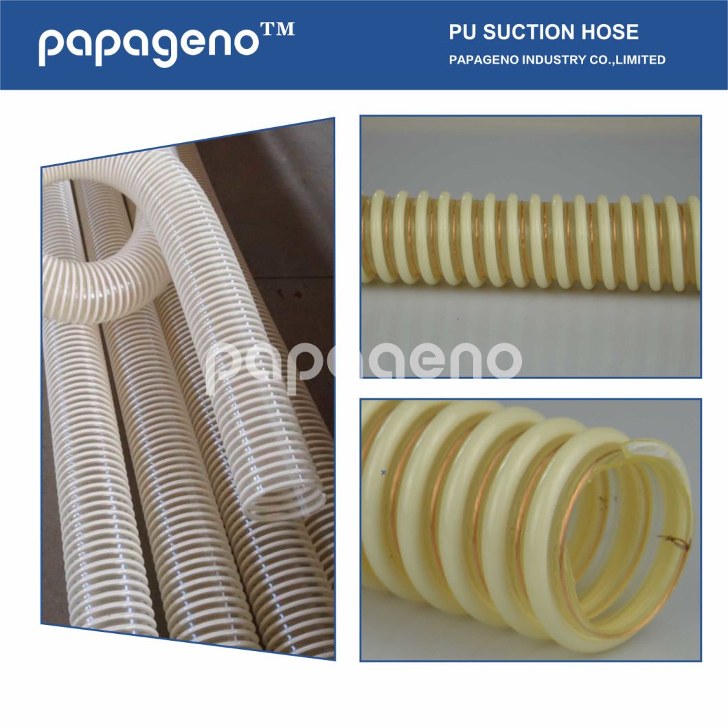 Flexible Colored Corrugated Spiral PU Suction Hose Pipe Tube Manufacturer