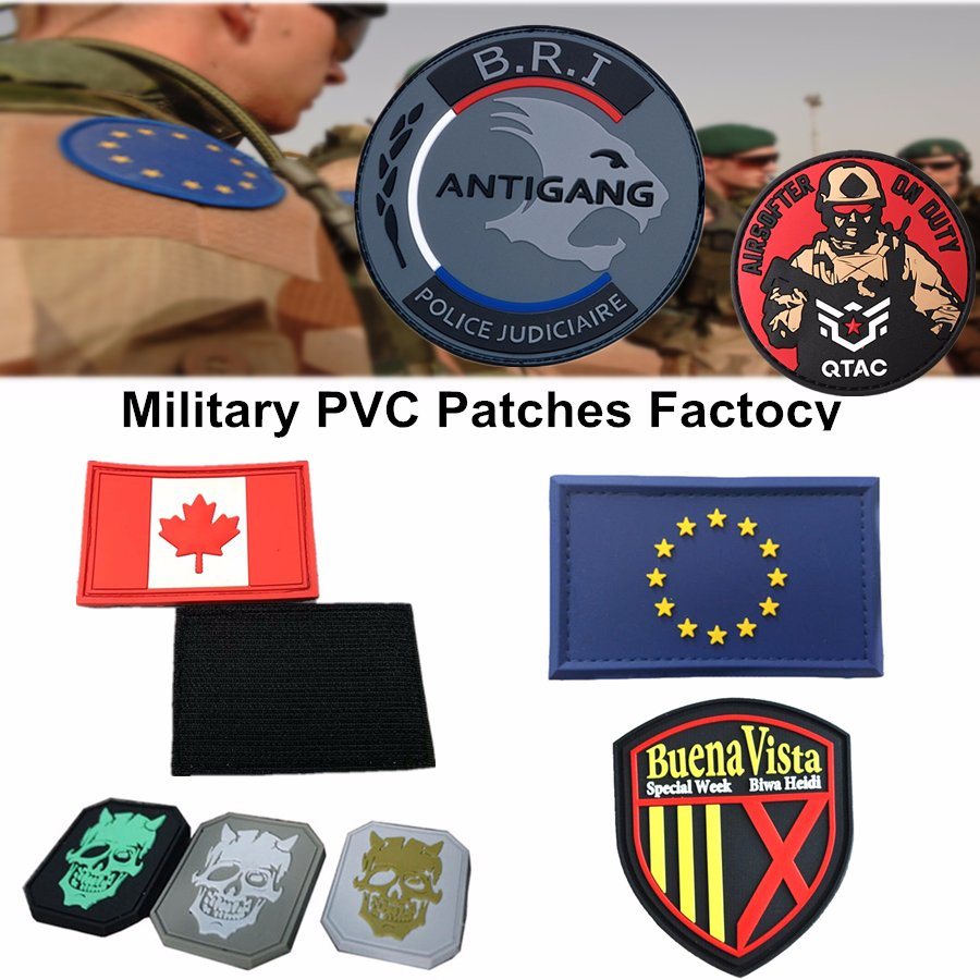 Factory Custom Military Police Customized Backing PVC Rubber Patch