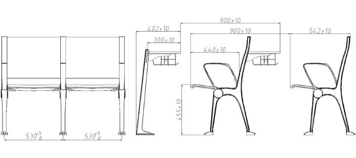 New Design Aluminum University Teaching Classroom School Student Desk Chair