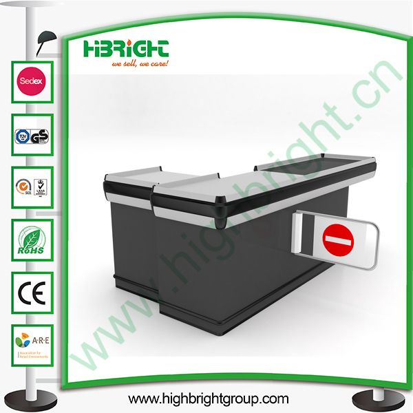 Supermarket Cashier Cash Counter with Converyor Belt