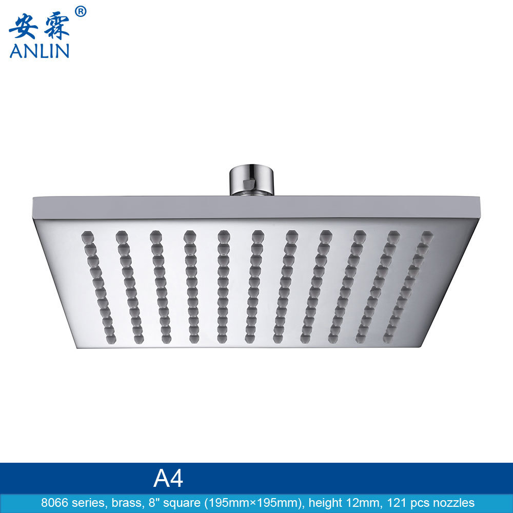 8 Inch Square Bathroom Removable Shower Head