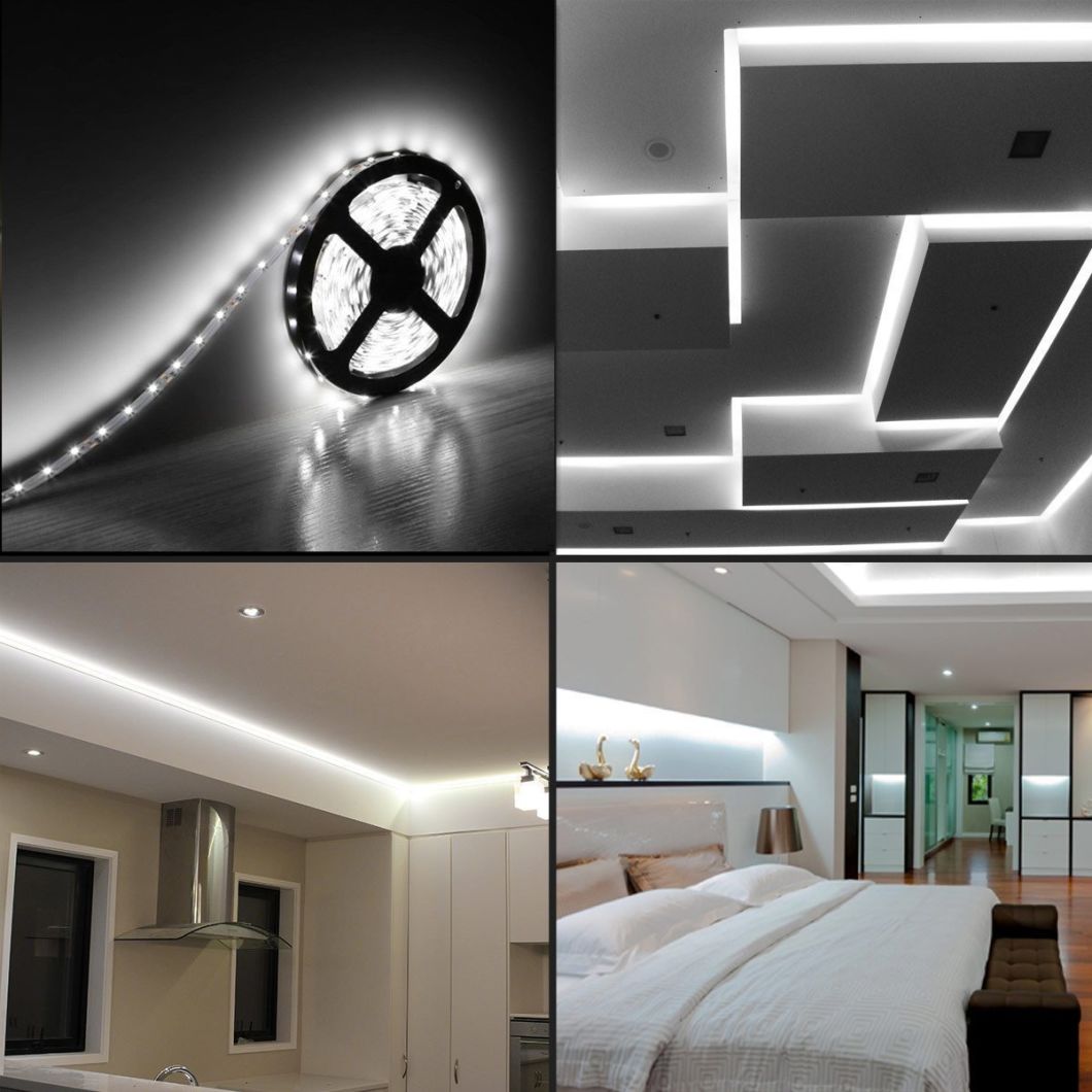 16.4FT/5m IP65 Warm White LED Strip Light, Flexible LED Low Power Consumption SMD5730 for Home Indoor Festival Decoration