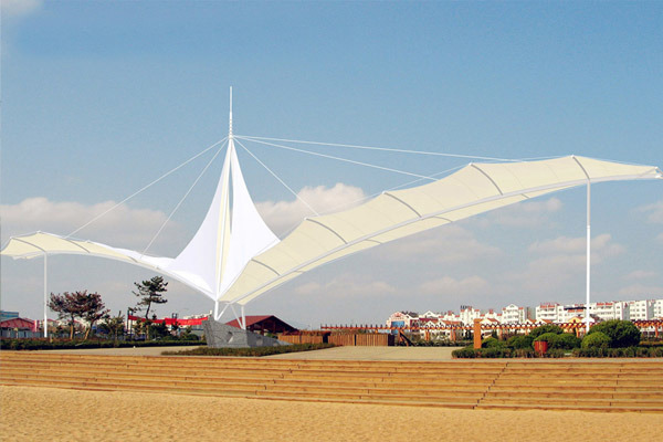 PTFE Coated Fiberglass Tensile Structure Waterproof Breathable Architecture Membrane Fabric