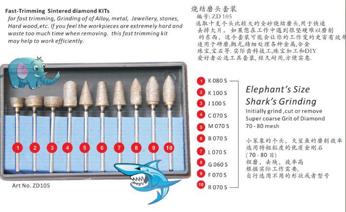 Fast-Trimming Sintered Diamond Buts Kit