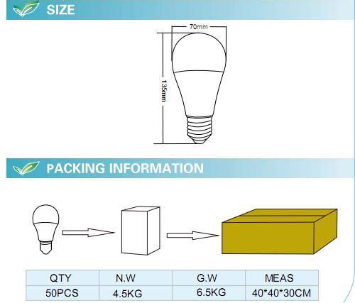 LED Bulb A70 15W Ce RoHS Approval