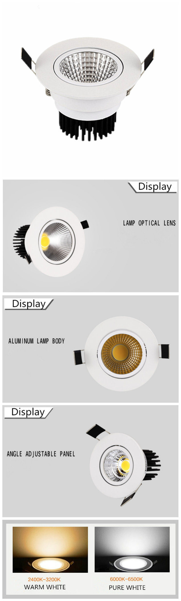 Home Decor 5W LED Recessed Downlight COB Made in China