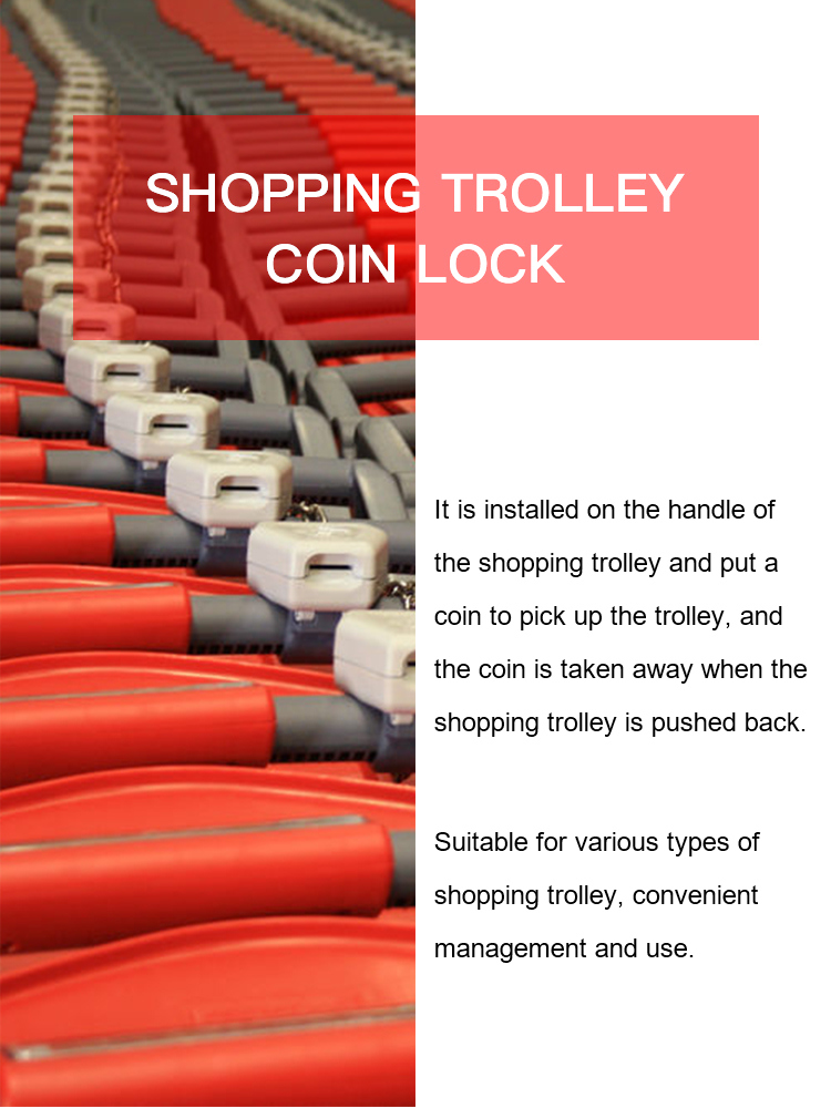 Plastic Coin Lock for Supermarket Shopping Trolley