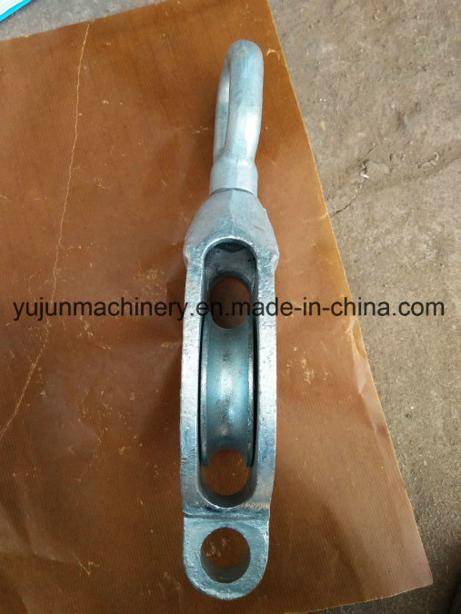 Galvanised Malleable Iron (cast steel) Pulley Block with Eye Single Sheave