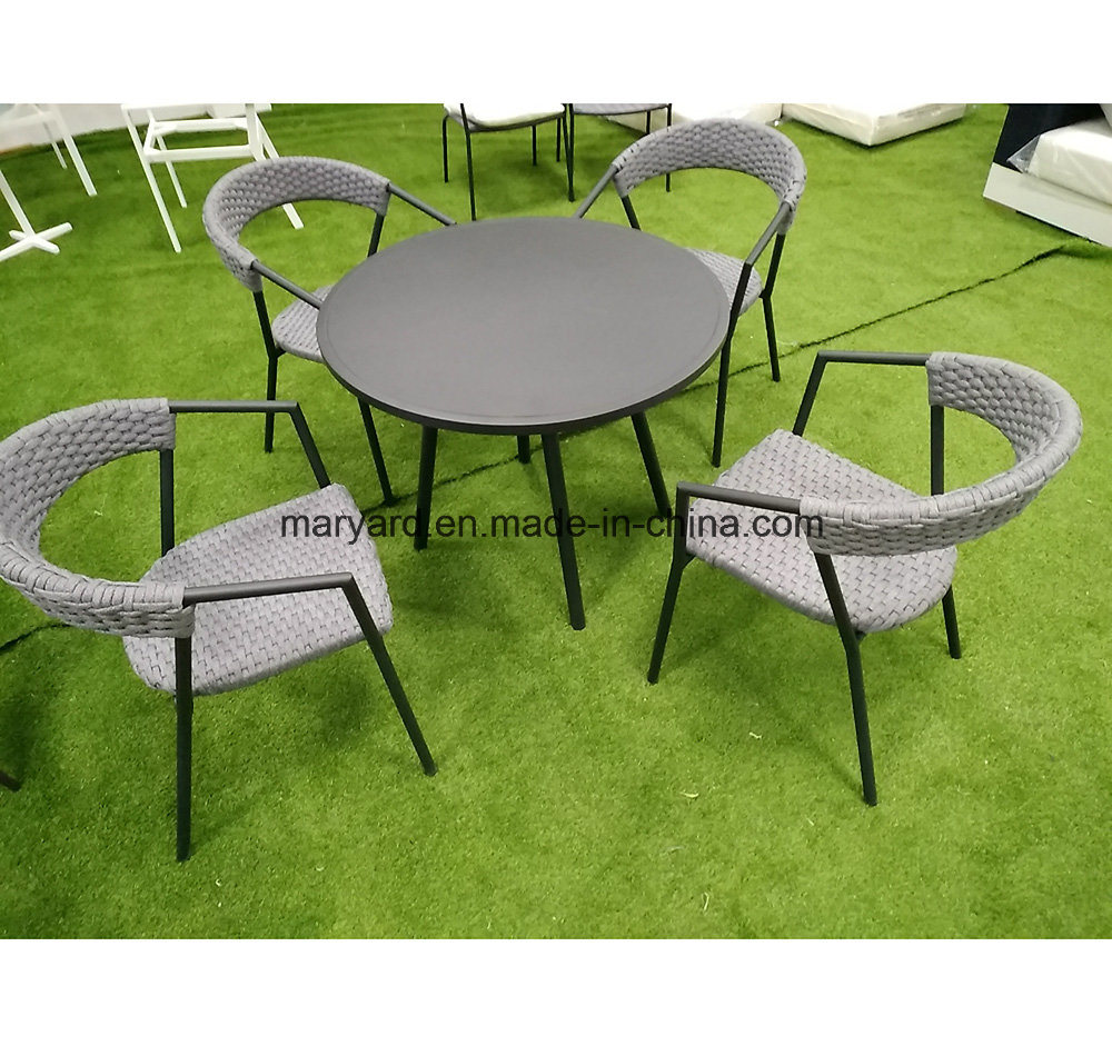 Outdoor Rope Weaving Dining Table and Chair Garden Furniture