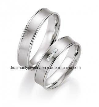 Rhodium Plated Finger Ring Matt Surface Wedding Ring Jewellery Sets