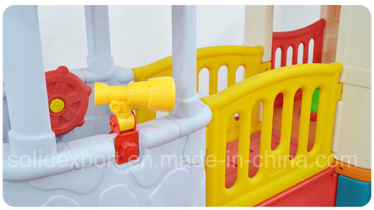 Colorful Indoor Kids Plastic Play House Slide with Blowing Toy for Amusement Park