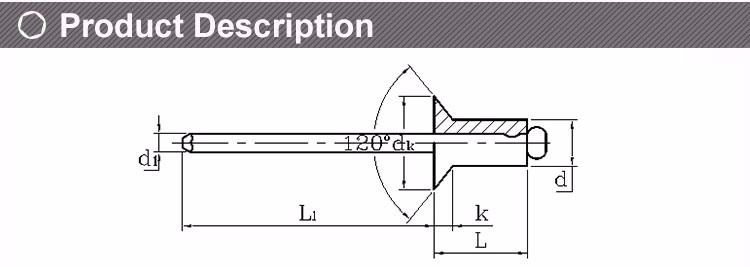 High Strength Multigrip Large Flange Head Aluminum Blind Rivets