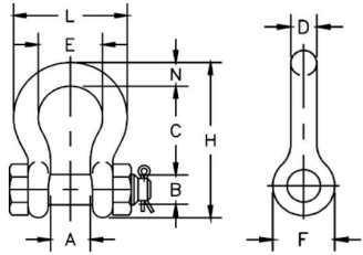 G2130 Galvanized Bolt Type Marine Anchor Shackle