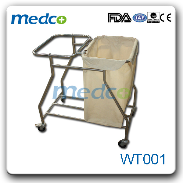 Hospital Stainless Steel Cleaning Laundry Cart, Medical Waste Trolley