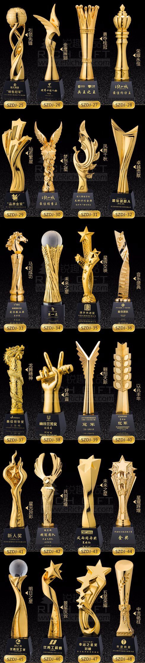 Custom Creative Metal Crystal Resin Sport Award Honor Medal Medallion Souvenir Home Decoration Trophy Base Recognition Award Plaques Word Champion Cup Trophy