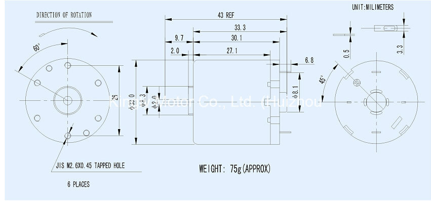 24VDC 3000rpm Brushed Permanent Magnet DC Motor