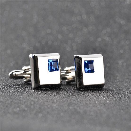 Square Design Cuff Button with Crystal