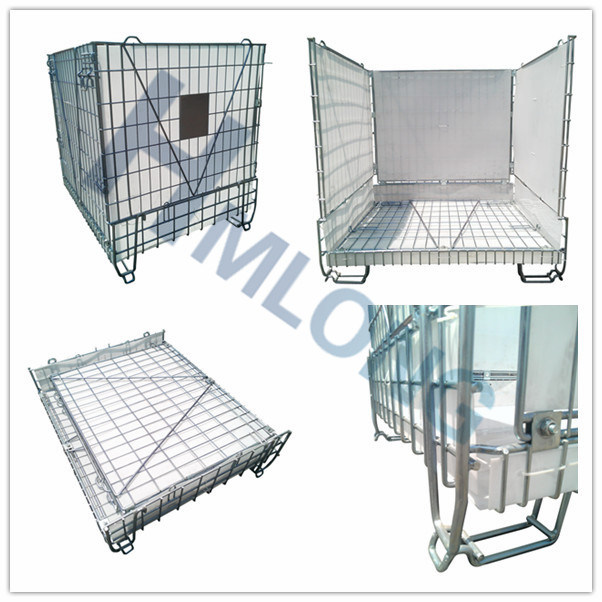 Warehouse Collapsible Stacking Wire Storage Folding Metal Cages