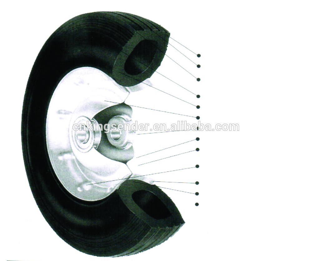 Sprinkler Cart Semi Pneumatic Rubber Wheel 14X1.75 with Plastic Hub