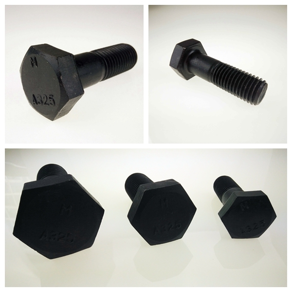 Structural Heavy Hexagonal Head Steel Bolts ASTM A325 Black Finish