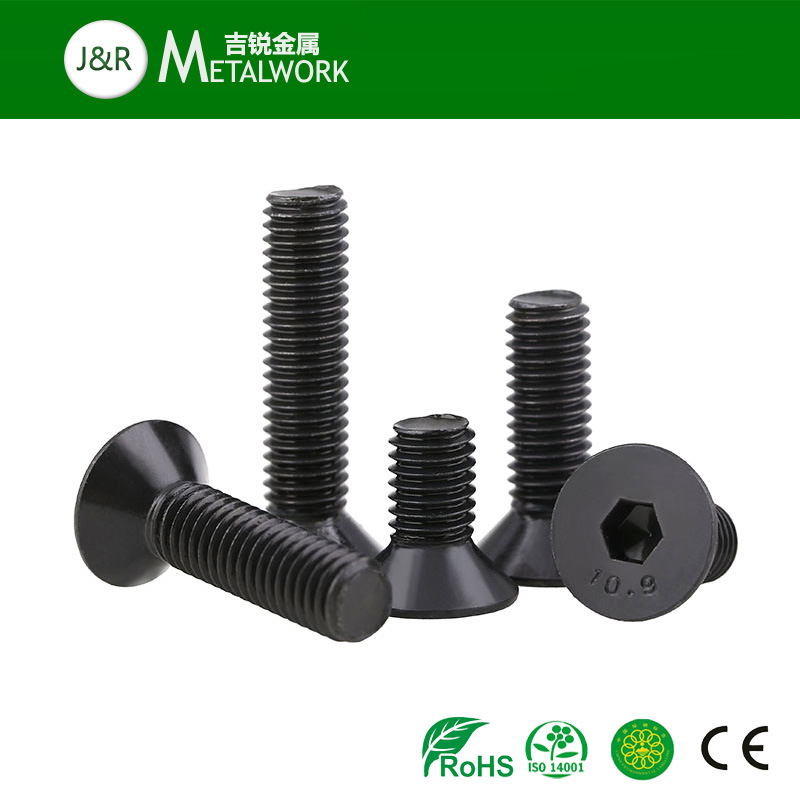 Grade10.9 Black Oxide Hex Socket Flat Head Screw (DIN7991)