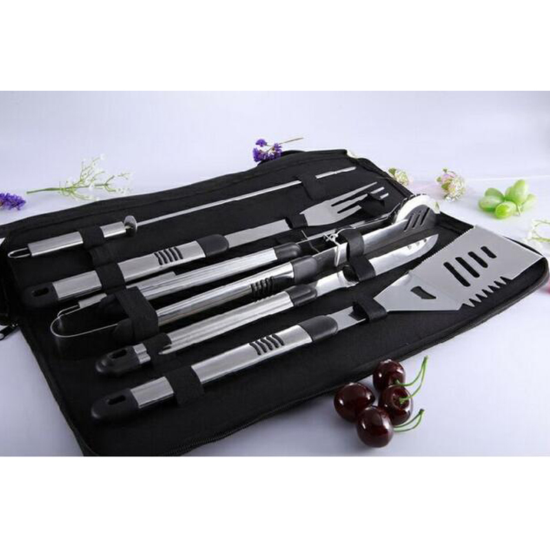 High Grade Quality Perfect Set of 6 Pieces Stainless Steel BBQ Tools