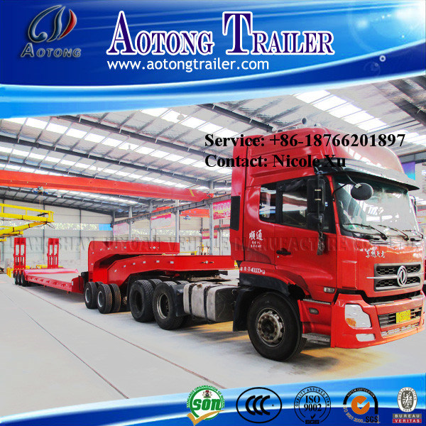 3/4/5 Axles 35-80t Lowbed Semi Trailer Truck (with panels)