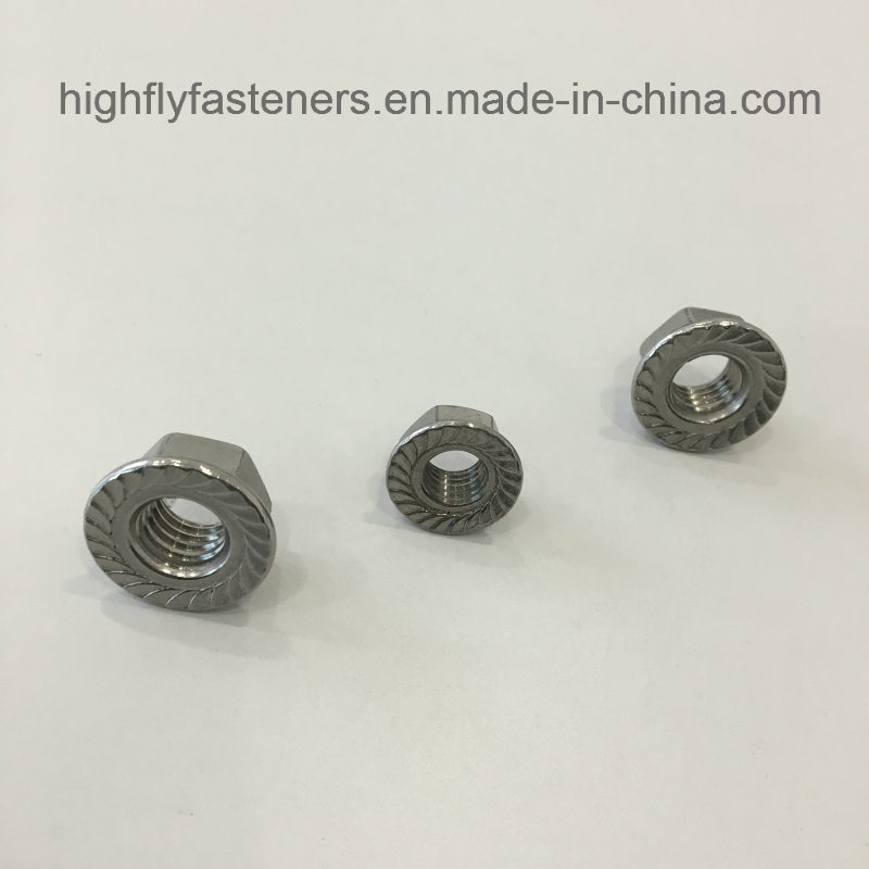 304 Stainless Steel DIN6923 Metric Flange Nuts M6 Flange Nut
