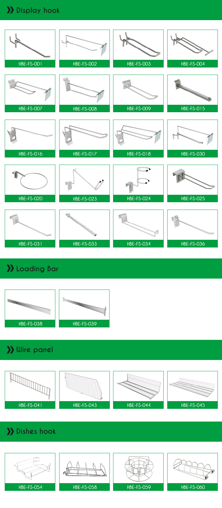 Chrome Display Hanging Gridwall Hook in Different Sizes