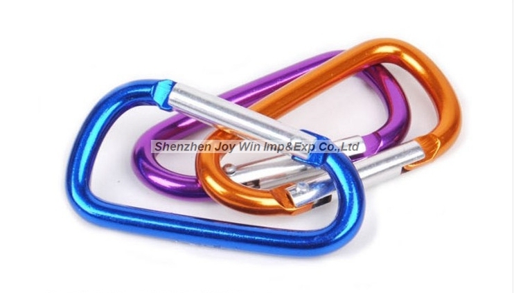 Promotional Aluminum D Shape Climbing Carabiner with Snap Lock