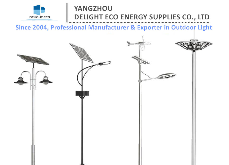 Delight Q235 Hot-DIP Galvanized Steel 12V/24V Solar LED Street Light