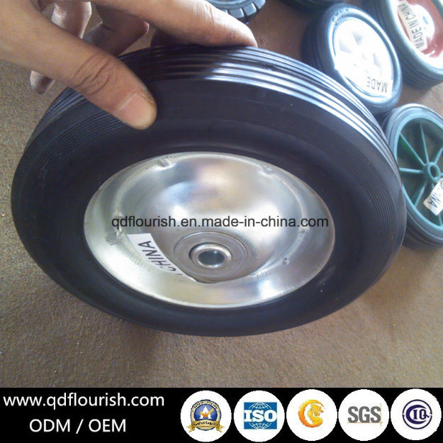 Solid Rubber Powder Wheel Steel Rim for Cart 8 Inch