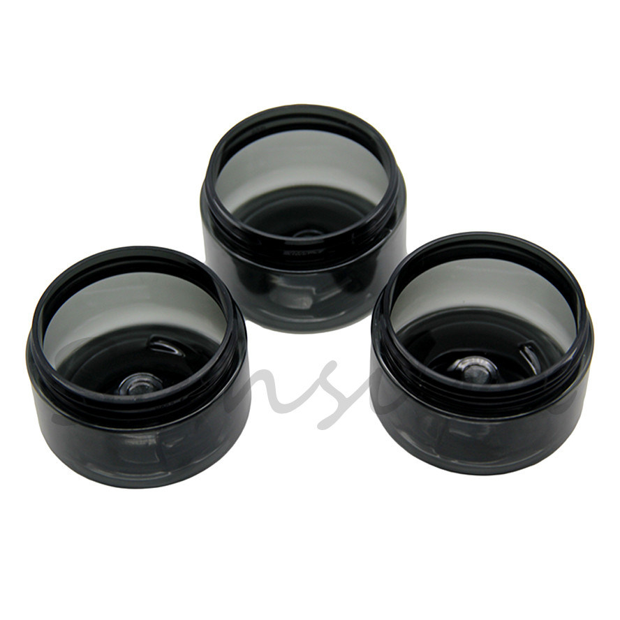 Wholesale Transparent Black Color Plastic Empty Cream Skincare Cosmetic Cream Jar 100ml