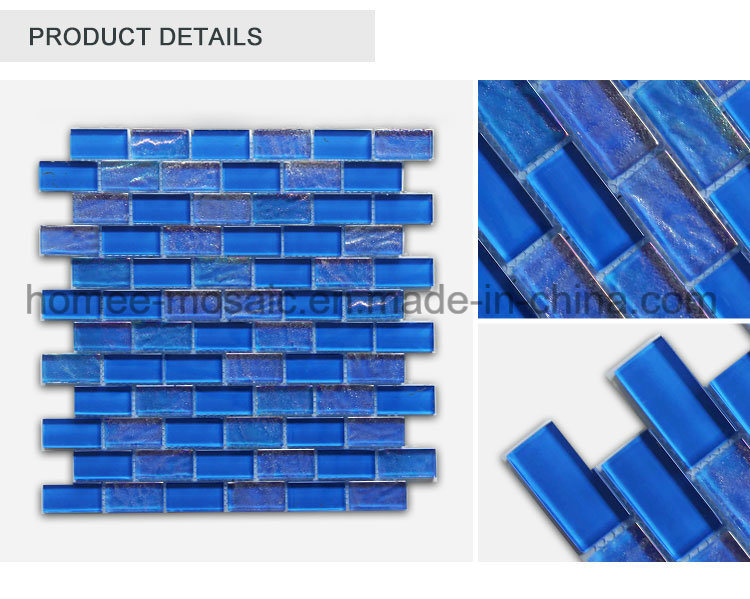 Wholesale Factory Rectangle Shape Mix Blue Color Swimming Pool Mosaic