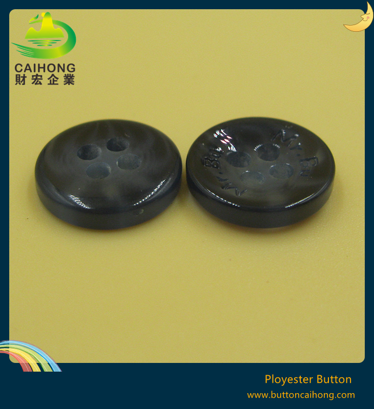 Enamel Polyester Button and Shiny Resin Button for Clothing