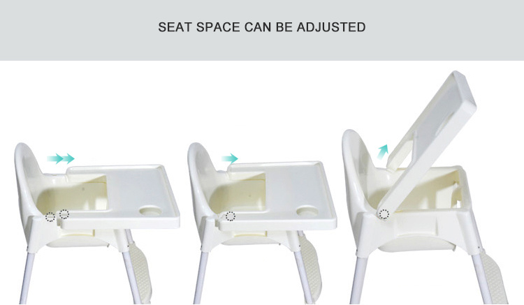 Safety Plastic Material Baby Dining Chair with Belt