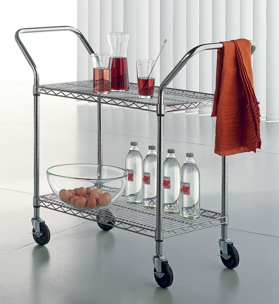 Removable Chrome Steel Dining Trolley for Hotel and Restaurant