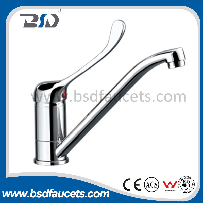 Kitchen Sink Faucet Single Handle Chrome Medical Lever Sink Mixer