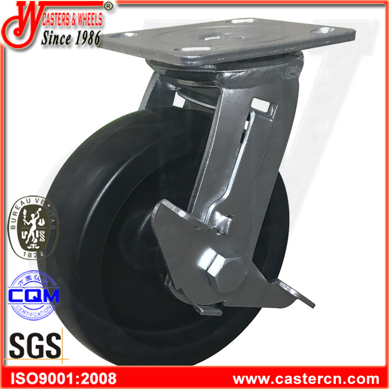 5X2 Black PP Heavy Duty Industrial Fixed Caster