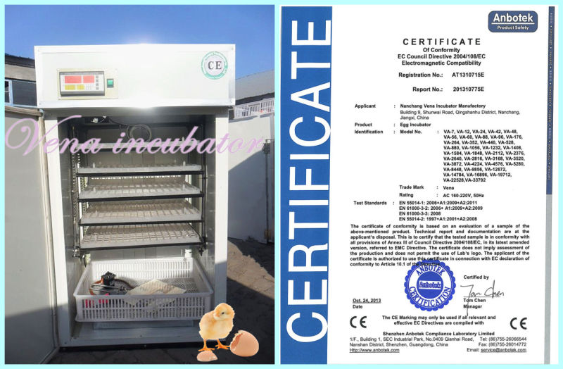 New Arrival Professional Automatic Egg Incubator for 400 Eggs